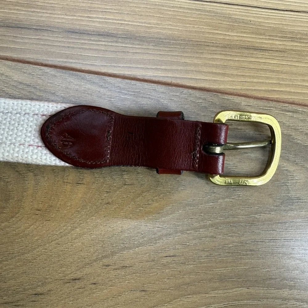 Leather Man Limited Belt Size 46 Brown Leather with‎ Flag Pattern
